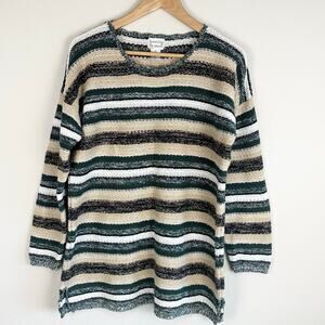 Vintage Hasting & Smith Striped Sweater Ramie Cotton Y2K Medium